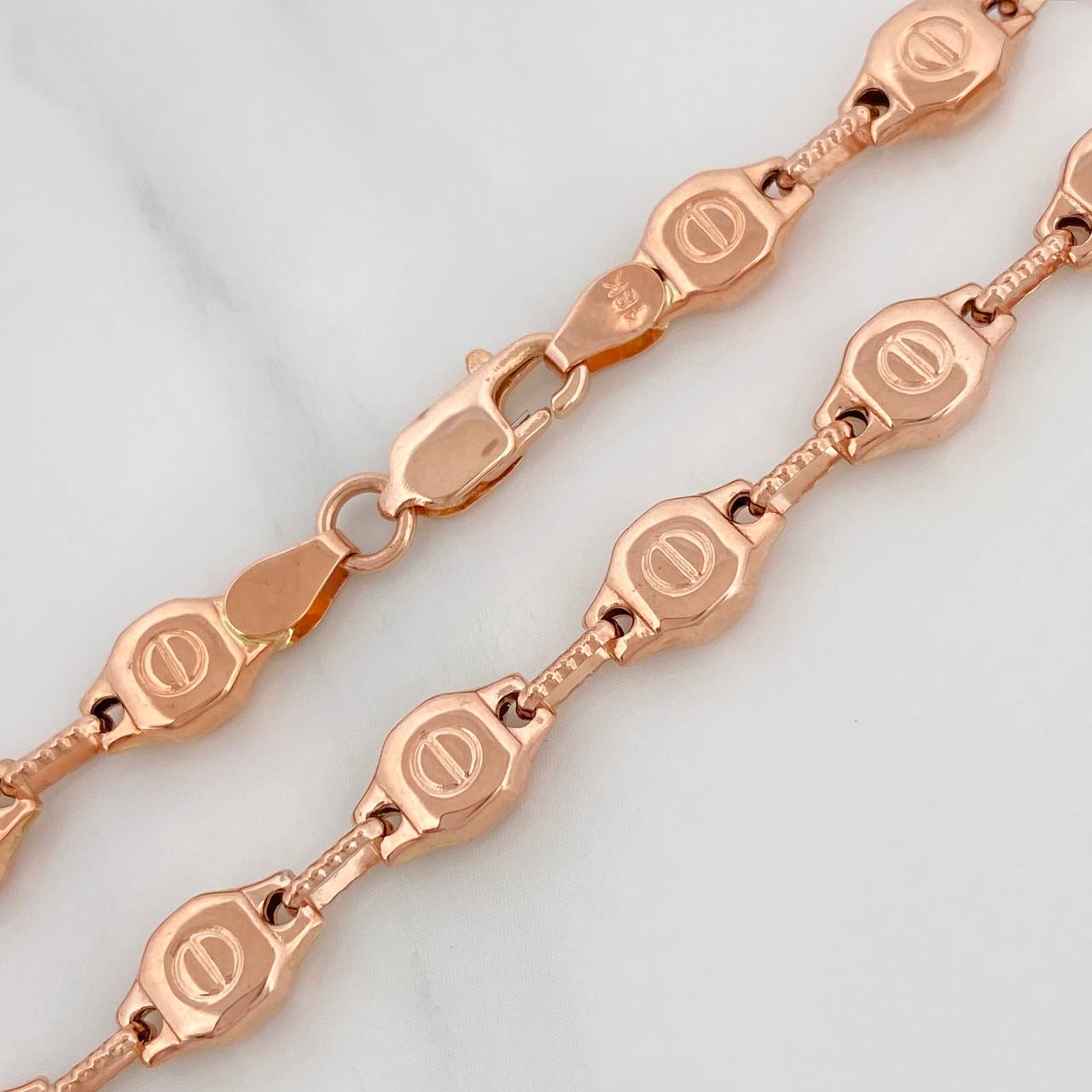 Cadena Rustica Tornillo 18.65gr / 28 1/2 in / 5.6mm Oro Rosa 18K &