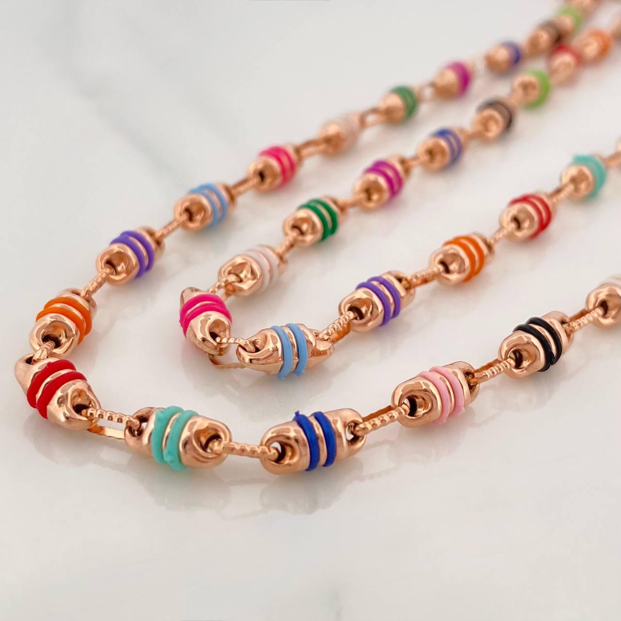 Rustic Barrel Chain 14.85gr / 25 in / 4.05mm Rose Gold 18K &