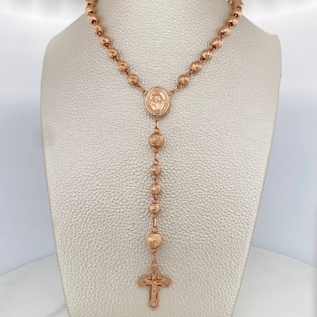 Rosario Virgen Milagrosa 19.6gr / 16 1/2 in / 6mm-8mm Oro Rosa 18K $