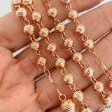 Rosario Virgen Milagrosa 19.6gr / 16 1/2 in / 6mm-8mm Oro Rosa 18K $