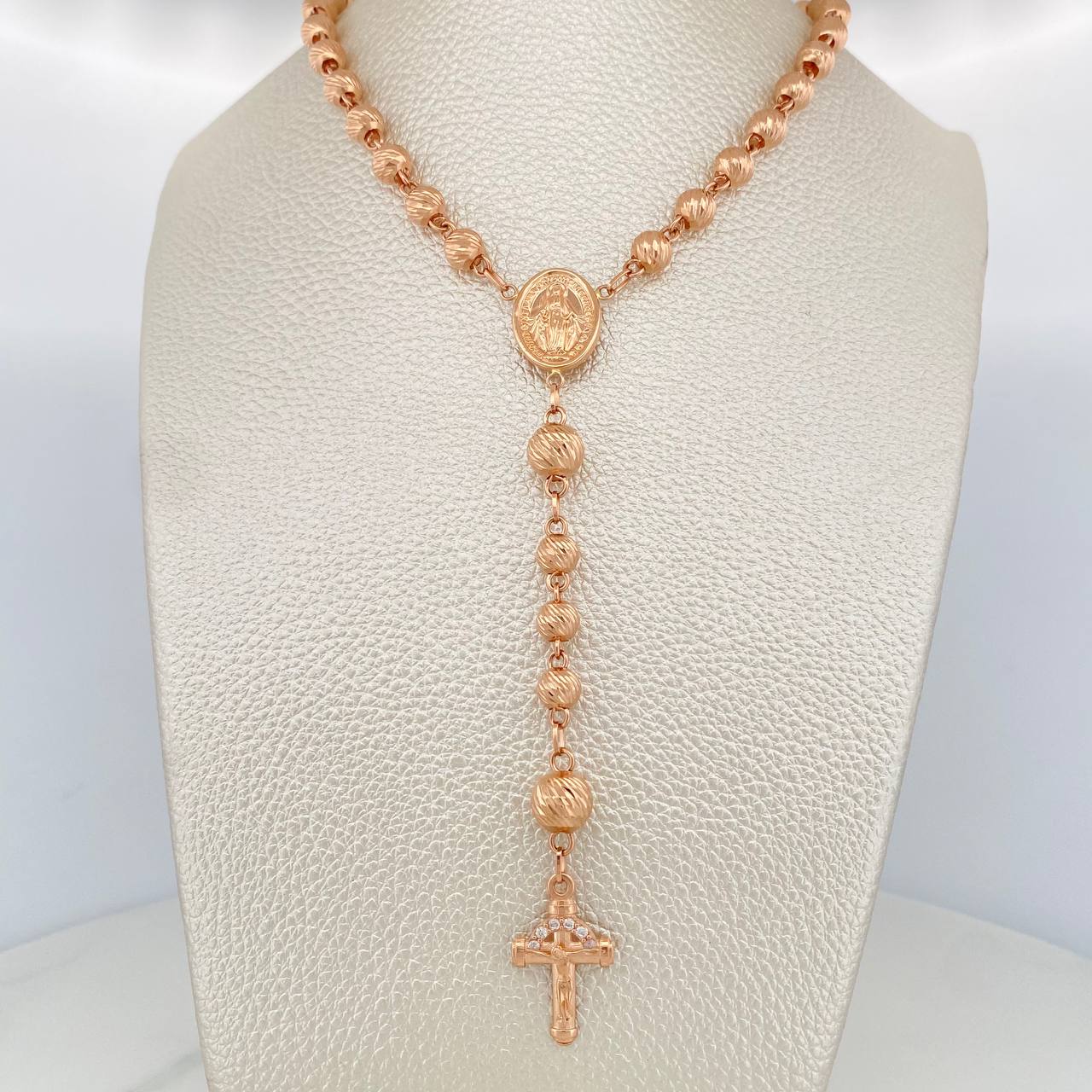 Miraculous Virgin Rosary 19.15gr / 16 1/4 in / 6mm-8mm 18K Rose Gold $