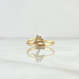 Airplane Ring 1.45gr / Size 4 3/4 / White Zirconia 18K Gold