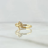 Airplane Ring 1.45gr / Size 4 3/4 / White Zirconia 18K Gold