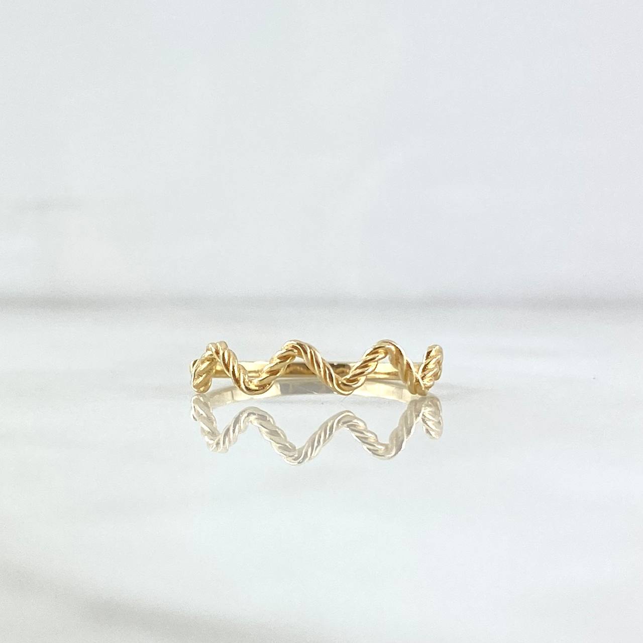 Anillo Media Trenza Zig - Zag 1.2gr / T6 3/4 / Oro Amarillo 18K *