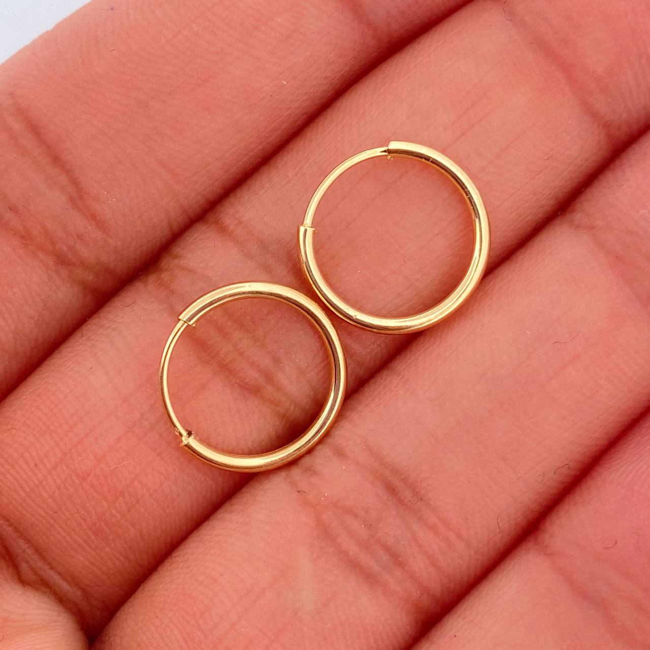 Candongas Mini Aro 0.7gr / 1/2 in / Oro Amarillo 18K &