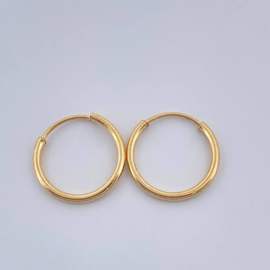 Candongas Mini Aro 0.7gr / 1/2 in / Oro Amarillo 18K &