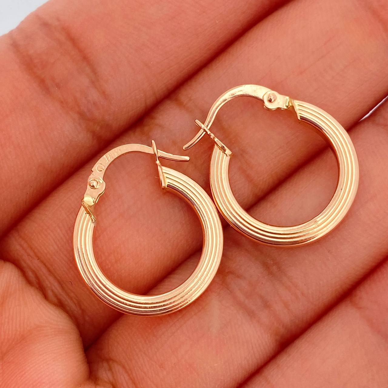 Candongas Andy 1.75gr / 3/4 in / Oro Rosa 18K &