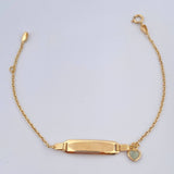 Pulso Bebé Aro Seguido Placa Octagonal 1.6gr / 6 1/2 in / 1.26mm Oro Amarillo 18K &