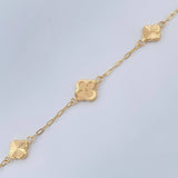 Pulso Cajon Treboles 3.25gr / 7 1/2 in / 1mm Oro Amarillo 18K &