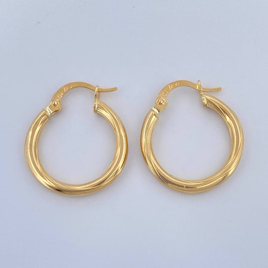 Candongas Lui 1.5gr / 3/4 in / Entorchado Oro Amarillo 18K &