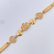Reticulated Flower Hearts Bracelet 11.3gr / 7 1/4 in / 4mm Yellow Gold 18K %