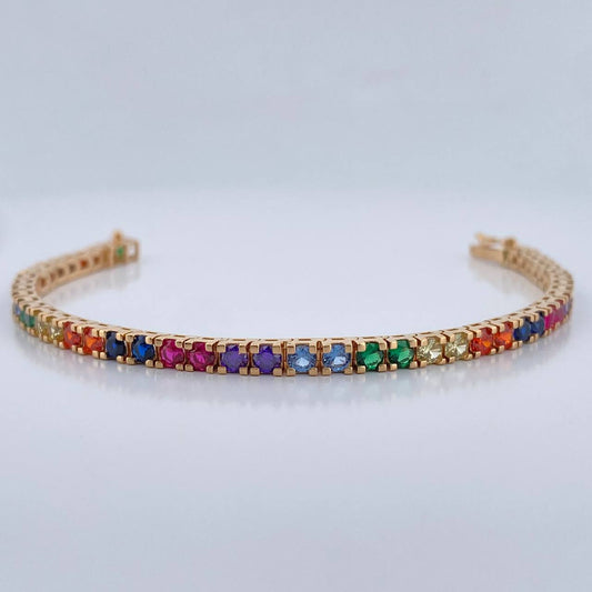 Pulso Tennis 13.3gr / 6 1/2 in / 3.43mm Oro Amarillo 18K %