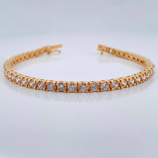 Pulso Tennis 14.55gr / 7 in / 3.4mm Oro Amarillo 18K %