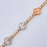 Pulso Trebol Tennis 13.6gr / 7 in / 3mm Tres Oros 18K %