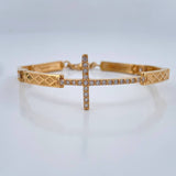 Pulso Reticulado Cruz 10.4gr / 6 1/4 in / 4mm Oro Amarillo 18K %