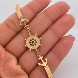 Pulso Reticulado Ancla Timon 13.1gr / 7 1/4 in / 4mm Oro Amarillo 18K %