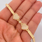 Pulso Reticulado Corazones 11.4gr / 6 1/2 in / 4mm Oro Amarillo 18K %