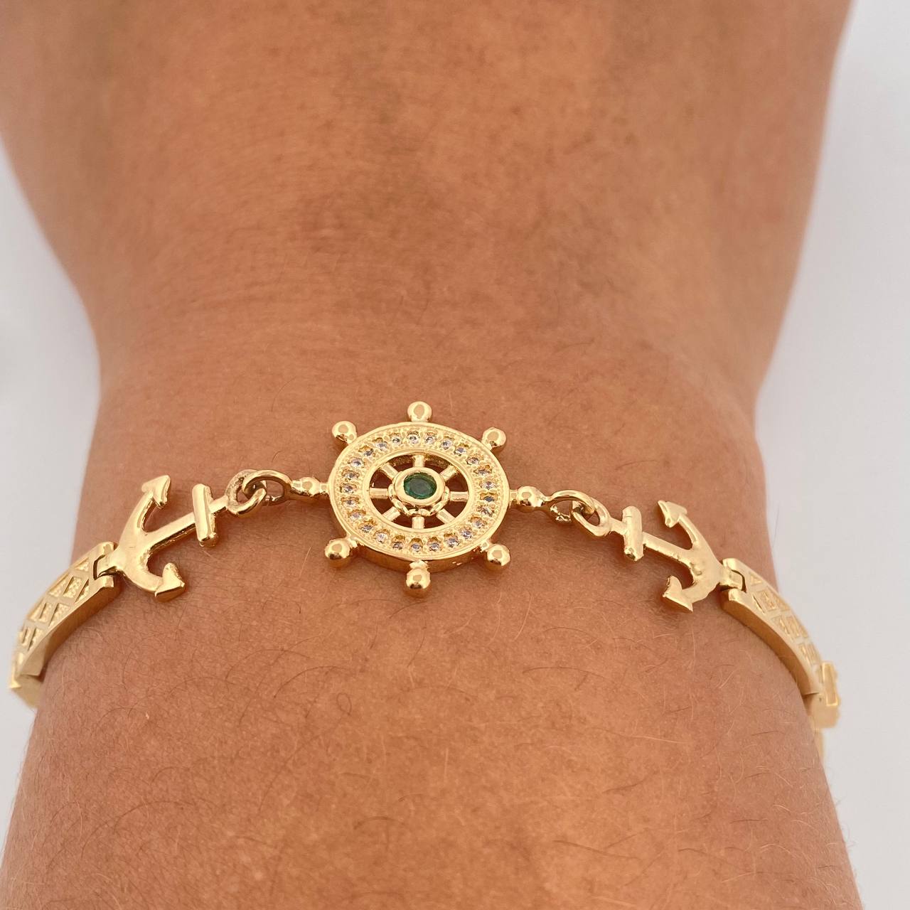 Pulso Reticulado Ancla Timon 13.1gr / 7 1/4 in / 4mm Oro Amarillo 18K %