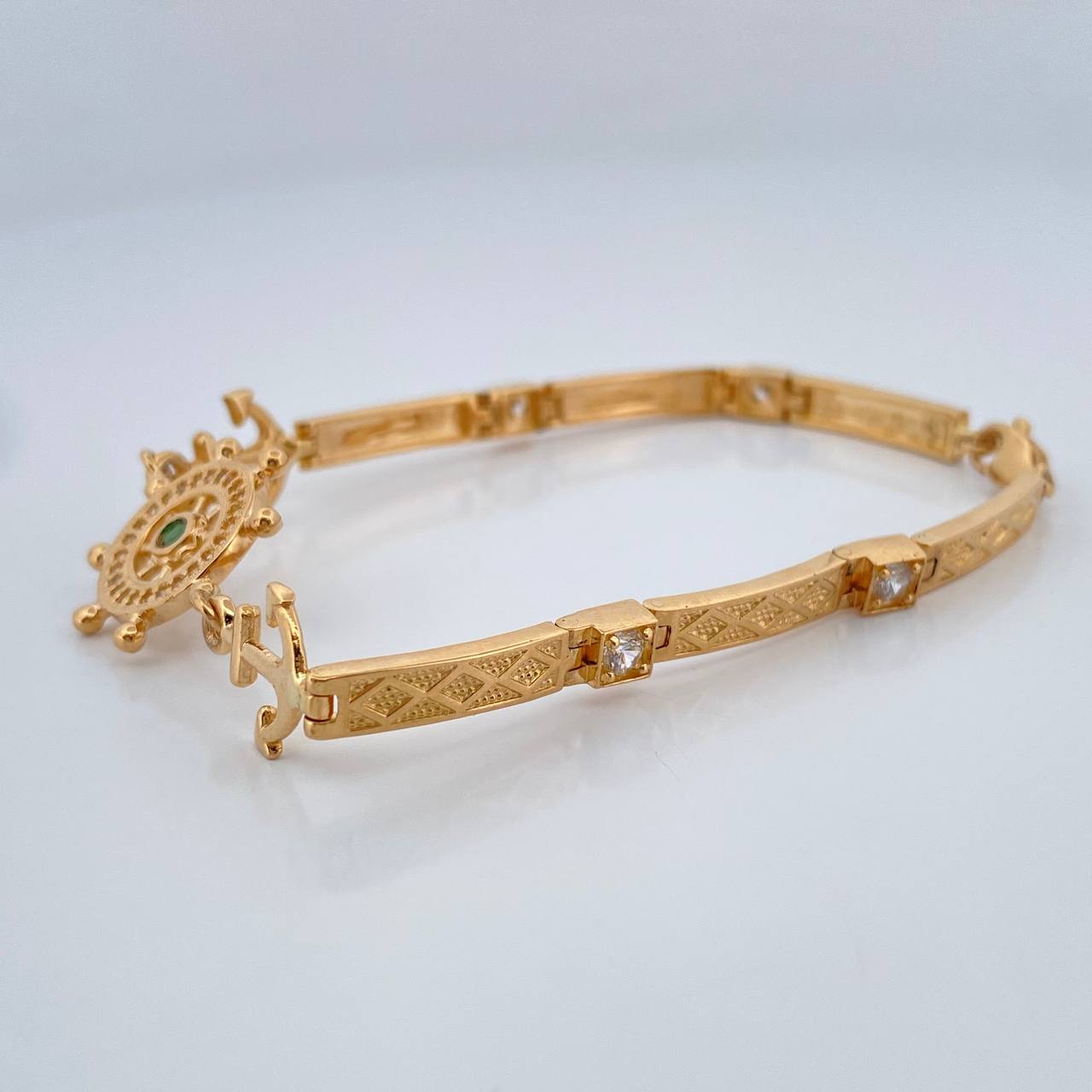 Pulso Reticulado Ancla Timon 13.1gr / 7 1/4 in / 4mm Oro Amarillo 18K %