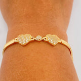 Pulso Reticulado Corazones 11.4gr / 6 1/2 in / 4mm Oro Amarillo 18K %