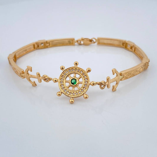 Pulso Reticulado Ancla Timon 13.1gr / 7 1/4 in / 4mm Oro Amarillo 18K %