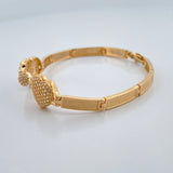 Pulso Reticulado Corazones 11.4gr / 6 1/2 in / 4mm Oro Amarillo 18K %