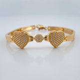 Pulso Reticulado Corazones 11.4gr / 6 1/2 in / 4mm Oro Amarillo 18K %