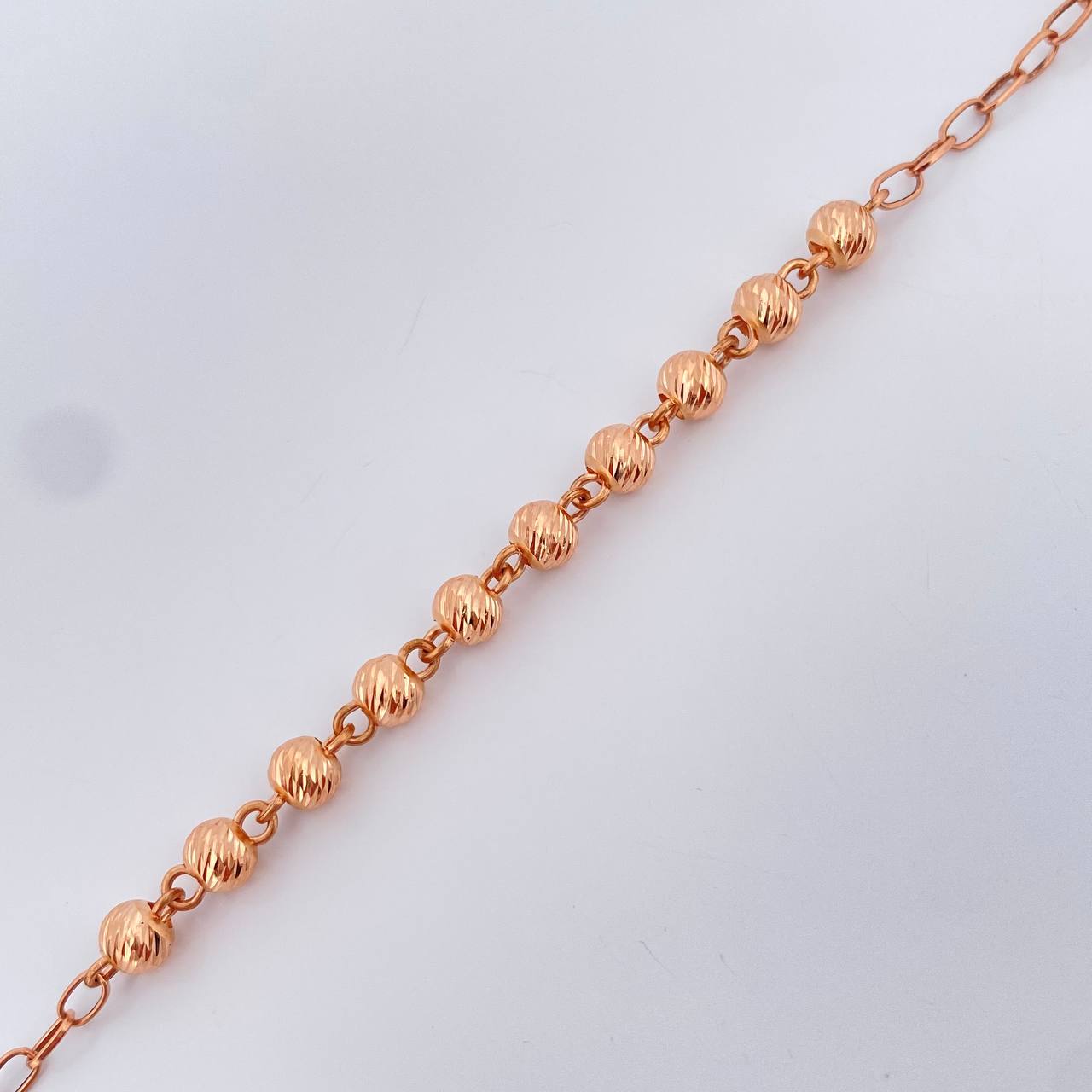 Cadena Rosario Virgen Maria 18.2gr / 24 1/2 in / 6mm-5mmmm Oro Rosa 18K %