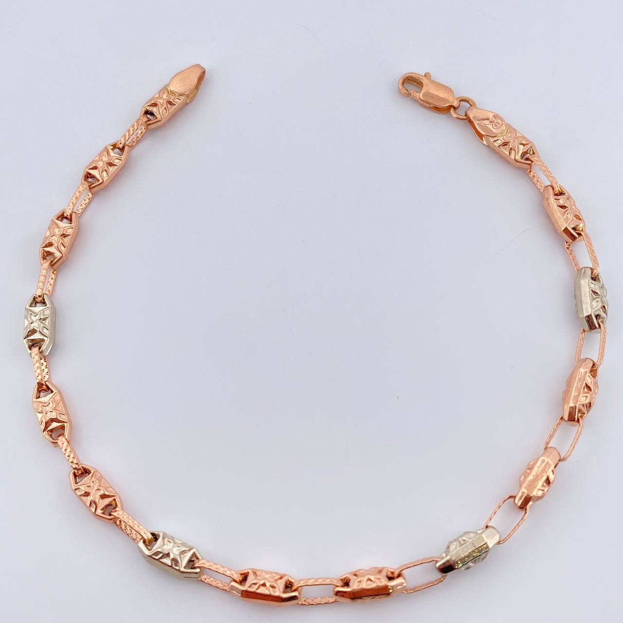 Pulso Rustica x 5.15gr / 8 1/4 in / 4.17mm Dos Oros Blanco Rosa 18K %