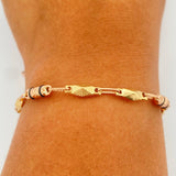 Pulso Rustica Barril X 5.25gr / 9 1/2 in / 4.8mm Dos Oros Amarillo Rosa 18K %