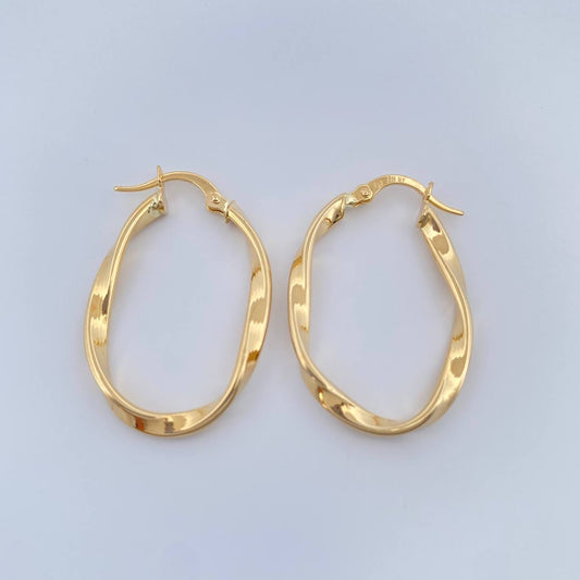 Candongas Asby Ovaladas 1.8gr / 1 1/4 in / Oro Amarillo 18K %