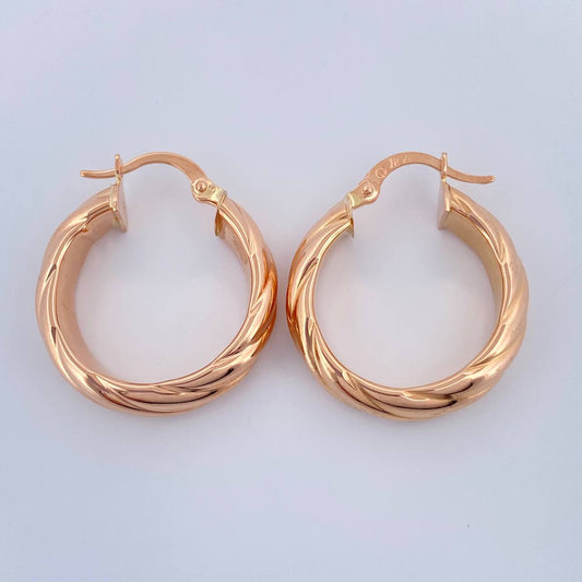 Candongas Semi 4.4gr / 1 in / Oro Rosa 18K %