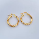 Hoop Earrings Axel 2g / 3/4 in Two-Tone Yellow White 18K Gold
