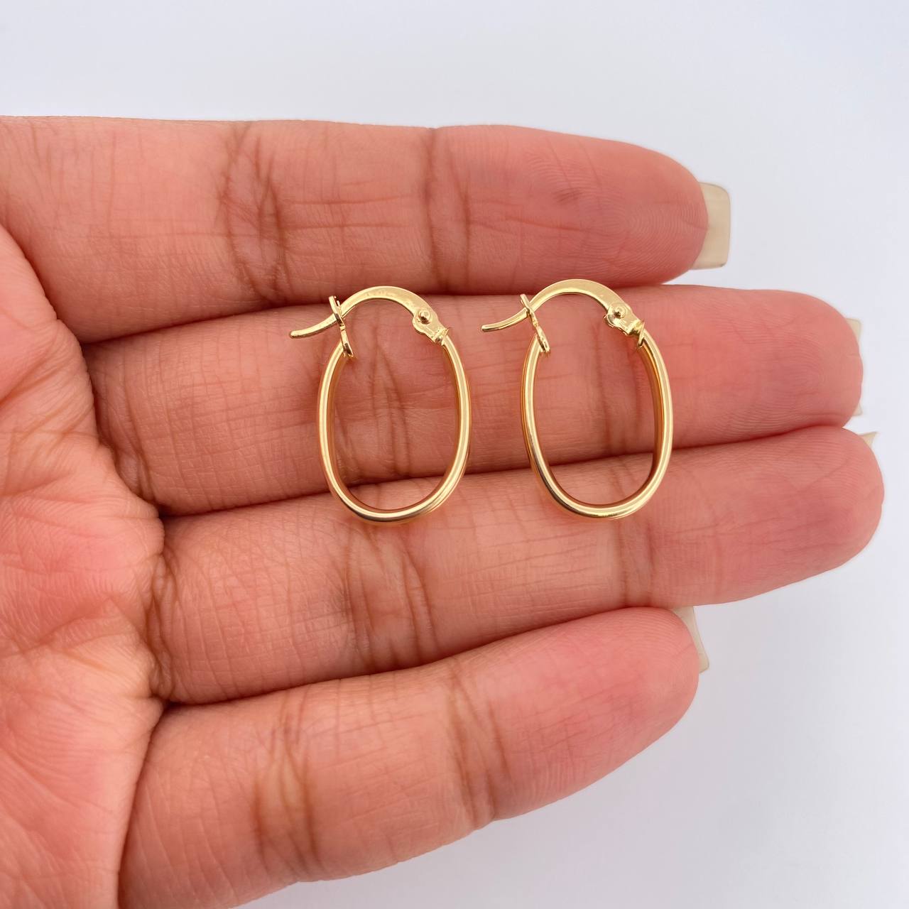 Candongas Andy Ovaladas 1.3gr / 3/4 in / Oro Amarillo 18K %