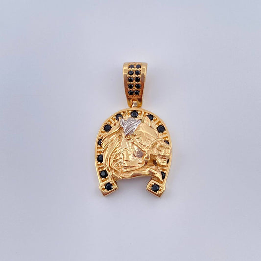 Dije Herradura Caballo 4.5gr / 1 in / Dos Oros Amarillo Blanco 18K %