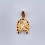 Dije Herradura Caballo 4.5gr / 1 in / Dos Oros Amarillo Blanco 18K %