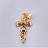 Dije Cruz Cristo Milagroso de Buga 4.15gr / 1 1/2 in / Tres Oros 18K %