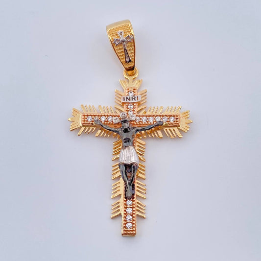 Dije Cruz Cristo Milagroso de Buga 5.3gr / 2 in / Tres Oros 18K %
