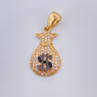Dije Bolsa De Dinero 2.25gr / 1 1/4 in / Dos Oros Negro Amarillo 18K %