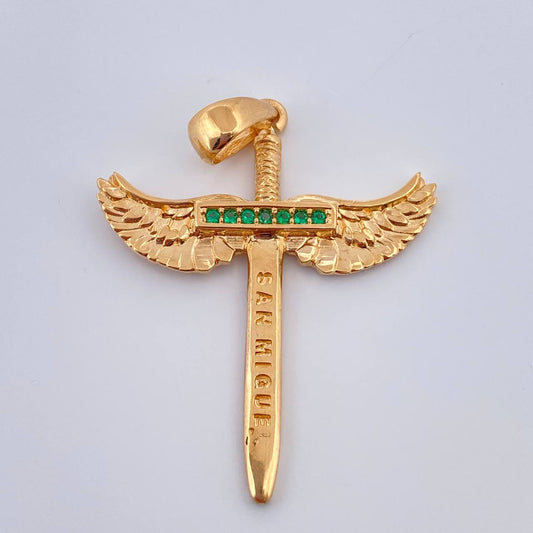 Dije Espada Alas San Miguel 4.75gr / 1 3/4 in / Oro Amarillo 18K %