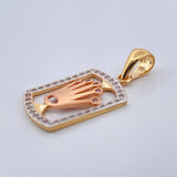 Dije Placa Corona 2.75gr / 1 1/4 in / Tres Oros 18K %