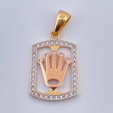 Dije Placa Corona 2.75gr / 1 1/4 in / Tres Oros 18K %