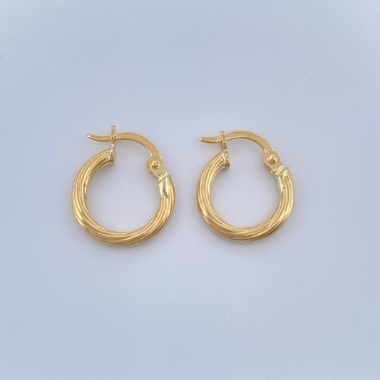 Candongas Lore 0.95gr / 1/2 in / Oro Amarillo 18K %