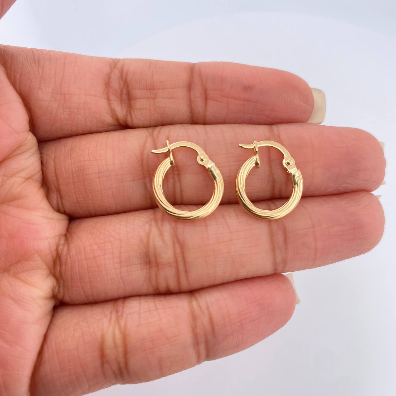 Candongas Lore 0.95gr / 1/2 in / Oro Amarillo 18K %