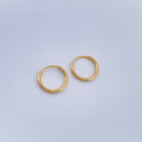 Smooth Hoop Earrings 0.55gr / 1/2 in / Yellow Gold 18K %