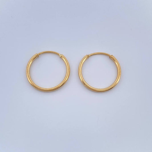 Candongas Aro Liso 0.75gr / 1/2 in / Oro Amarillo 18K %