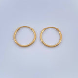 Candongas Aro Liso 0.75gr / 1/2 in / Oro Amarillo 18K %