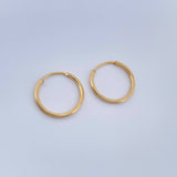 Candongas Aro Liso 0.75gr / 1/2 in / Oro Amarillo 18K %