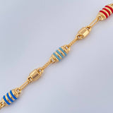 Barrel Anklet 6.05gr / 10 1/4 in / 4.65mm Yellow Gold 18K %