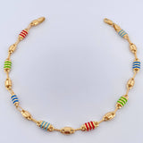 Barrel Anklet 6.05gr / 10 1/4 in / 4.65mm Yellow Gold 18K %
